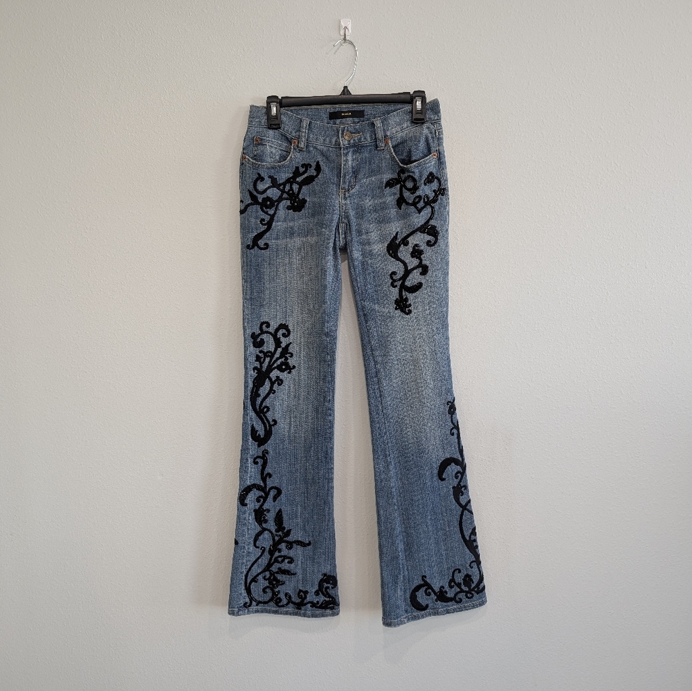 NOIR Tattoo Japanese Brand Flair Jeans Size 0R - Picture 3 of 9